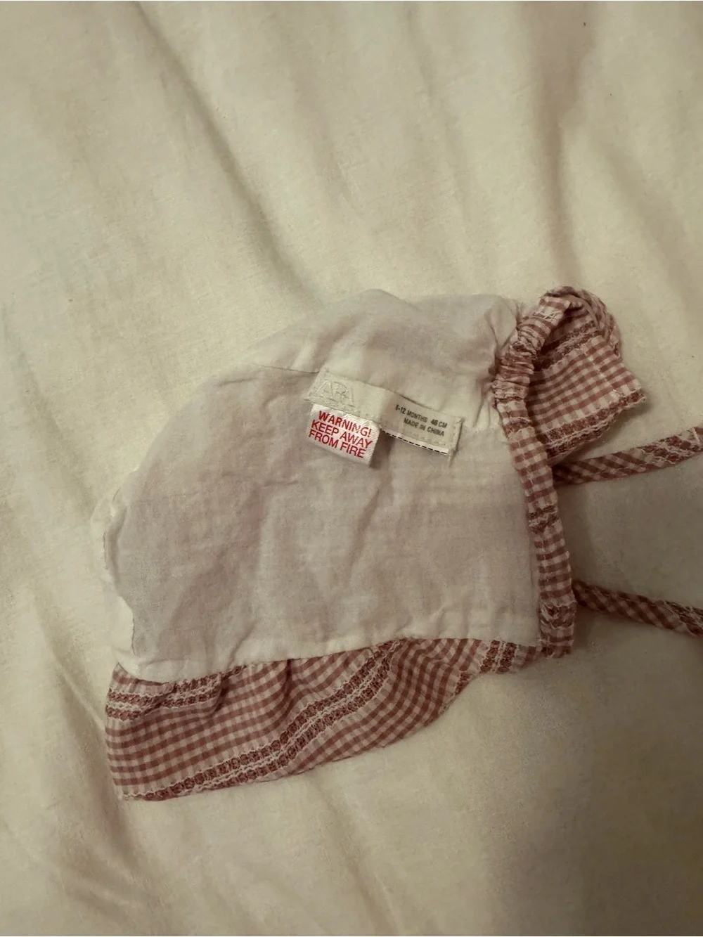 Zara Pink Gingham Tie-Back Sun Bonnet